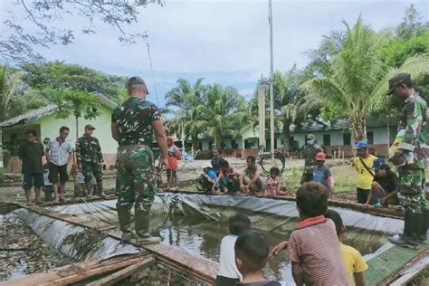 Satgas Tni Yonif 131 Ajarkan Warga Papua Di Perbatasan Budidaya Ikan Lele Antara News Papua