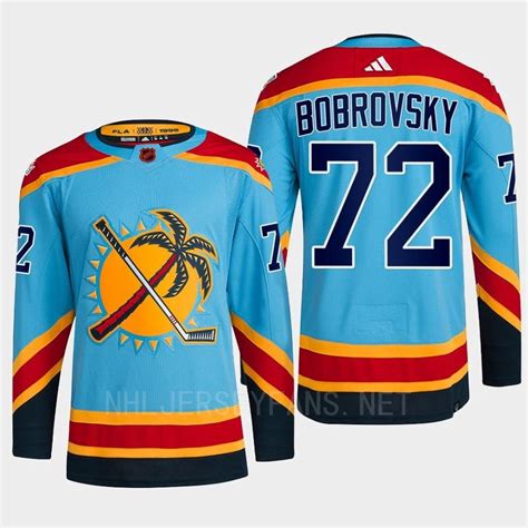 Florida Panthers 2023 Reverse Retro 2 0 Sergei Bobrovsky 72 Blue