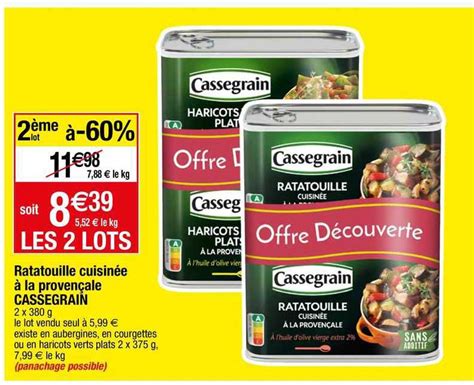 Promo Ratatouille Cuisin E La Proven Ale Cassegrain Chez Migros