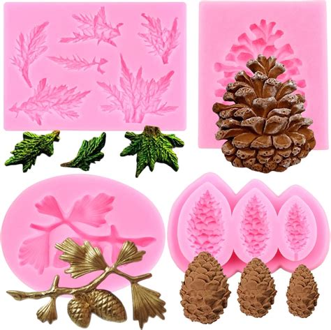 Amazon Mujiang Christmas Pine Cone Branch Tree Silicone Mold