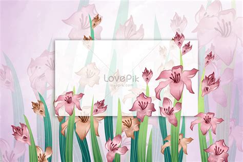 Beautiful pink flower border background illustration image_picture free ...