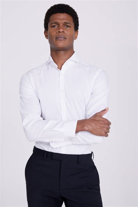 Slim Fit White Pinpoint Oxford Non Iron Shirt Buy Online At Moss