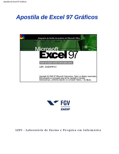 Pdf Apostila De Excel Gr Ficos Geocities Ws Introdu O Ao