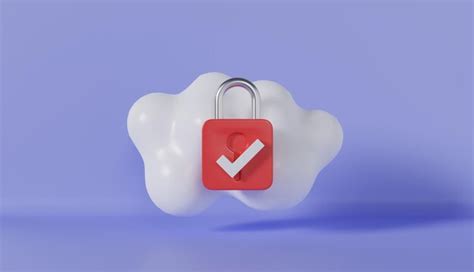 Premium Photo White Cloud With Locked Padlock On Blue Background