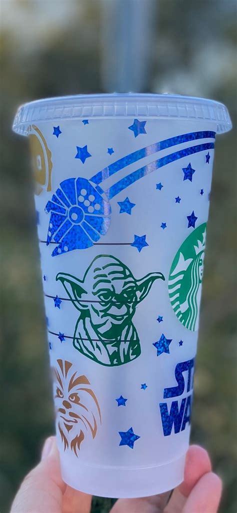 Starwars Inspired Starbucks Reusable Cold Cup Darth Vader C3PO