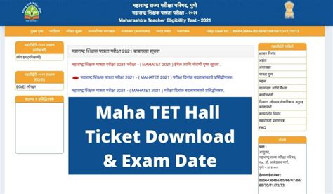 Maha Tet Notification Apply Online Eligibility Exam Date