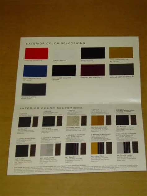 2024 CADILLAC CT5 V Series Factory Color Chip Chart Brochure Mint 9