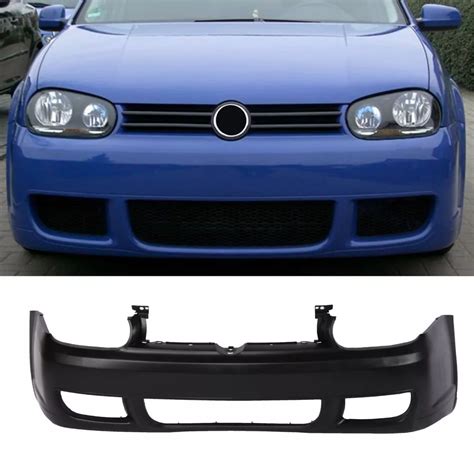 R32 Style Front Bumper Cover Unpainted Steel Mesh Fit 99 05 Volkswagen Golf Mk4