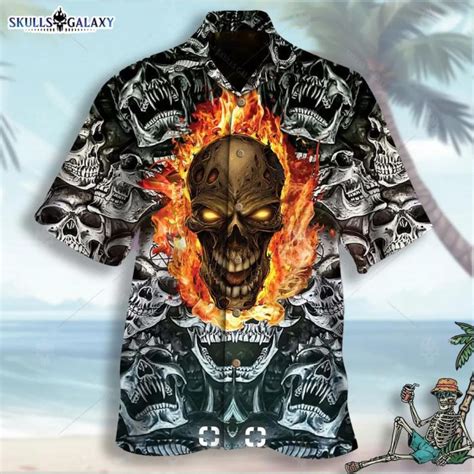 Racer Hawaiian Shirt For Men Women Skulls Galaxy