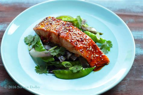 Spicy Glazed Salmon With Chinese Five Spice Vegetable Stir Fry By