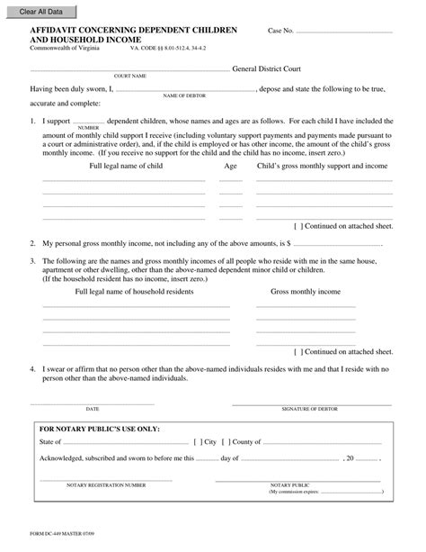 Form Dc 449 Fill Out Sign Online And Download Fillable Pdf Virginia