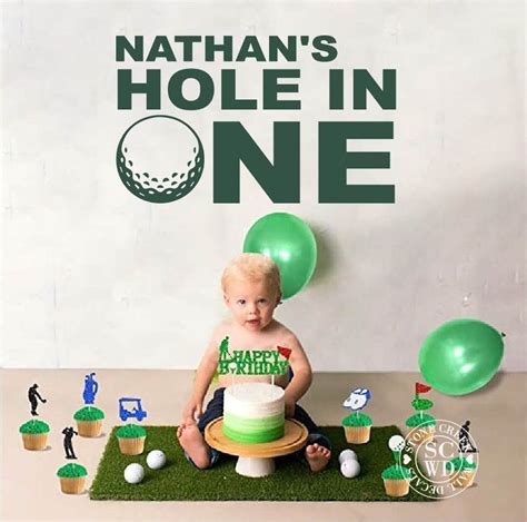 Hole In One First Birthday Decal Golf Birthday Party Decor Etsy