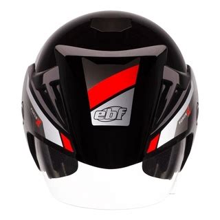 Capacete Aberto Ebf Thunder Open Modelo Force Preto Vermelho Shopee