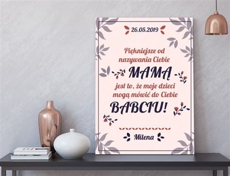 Plakat Lub Obraz Podzi Kowanie Dla Mamy Babci Digitaldruk