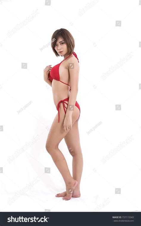 Isolated Red Bikini Girl Stock Photo Shutterstock