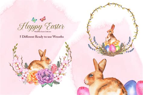 Watercolor Easter Set By Tanatadesign Thehungryjpeg