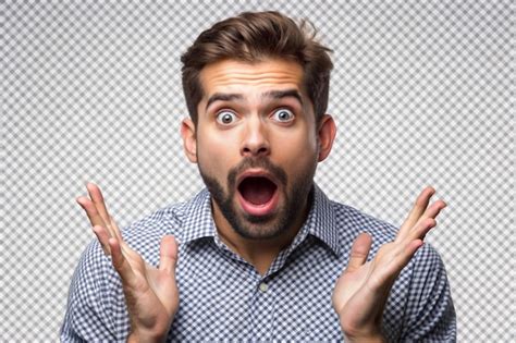 Shocked Man Isolated on Transparent Background | Premium AI-generated image