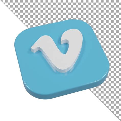 3d Icon Logo Vimeo Minimalista Isométrica Psd Premium