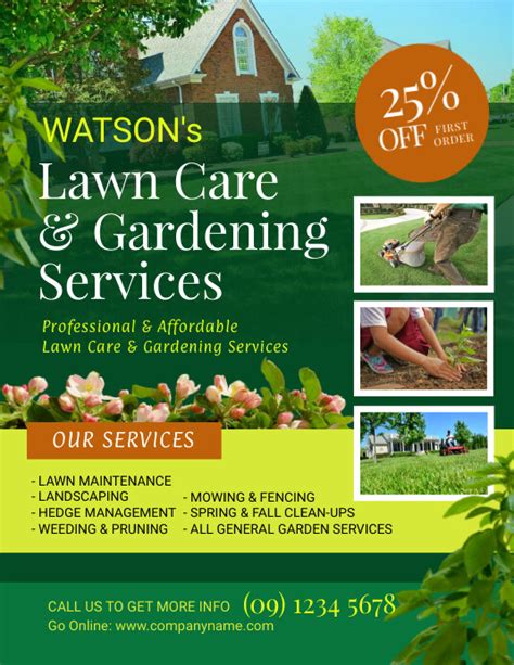 Lawn And Landscaping Flyer Template Postermywall