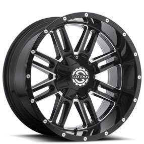 Scorpion Wheels Saw Black Milled Off Road Rims Sc