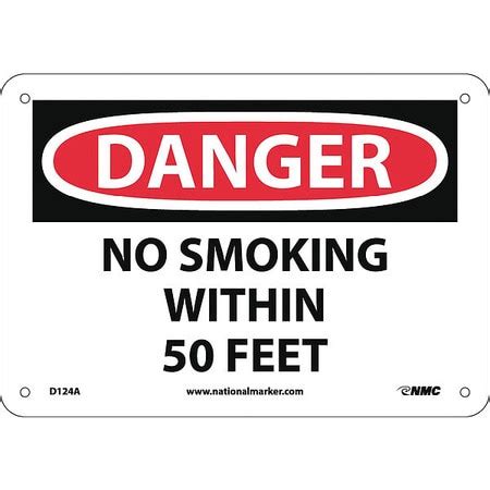 Nmc Danger No Smoking Within 50 Feet Sign D124A D124A Zoro