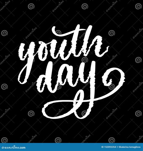 Lettering Of International Youth Day Yellow Background Slogan Glitch