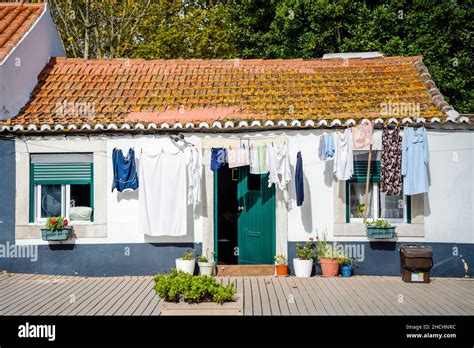 Traditional Portuguese House With Laundry In Azeitao Setubal Region