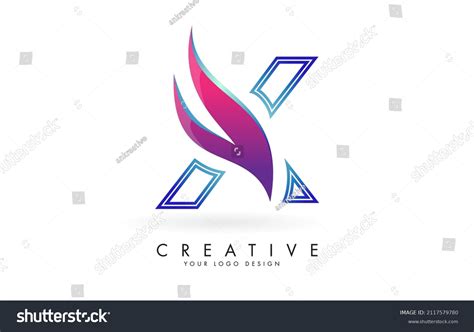 Outline Vector Illustration Abstract Letter X Stock Vector (Royalty ...