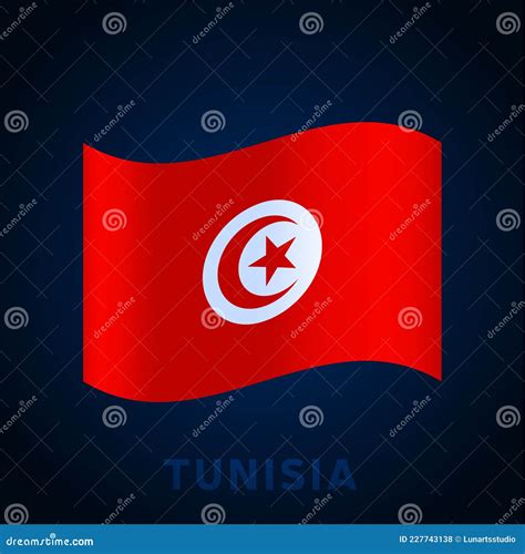Tunisia Wave Vector Flag. Waving National Official Colors and
