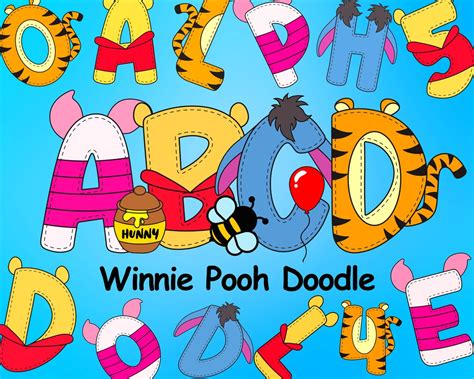 Winnie The Pooh Doodle Alphabet Pooh Bear Alphabet Tigger Piglet