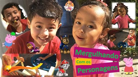 Ethan E Lolo Em Mergulhando Peppa Pig Patrulha Canina Masha