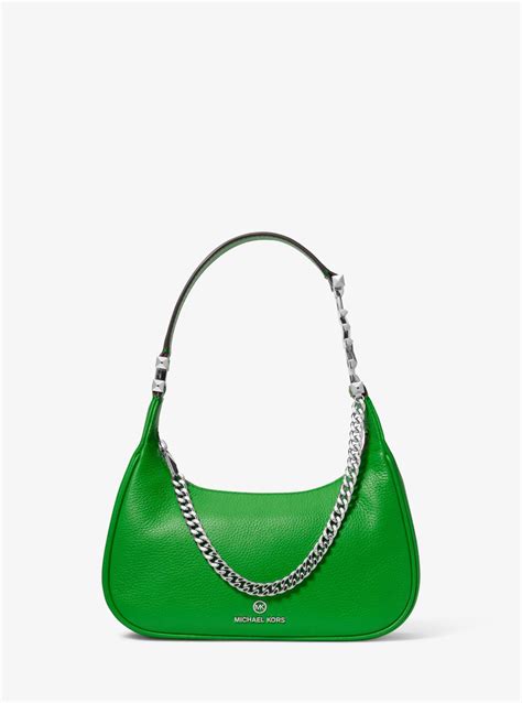 Michael Kors Piper Small Pebbled Leather Shoulder Bag In Green Lyst