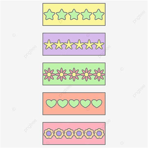 Cute Washi Tape Vector Hd Png Images Cute Pastel Colored Washi Tape