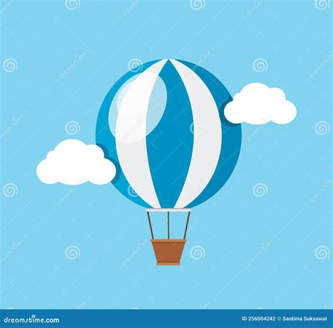 Hot Air Balloon Flying Vector Illustration Stock Illustration Illustration Of Cloud Happy