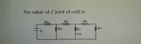 The value of E (emf of cell) is | Filo