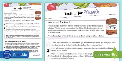 Testing For Starch Teacher Made Twinkl