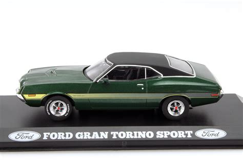 1972 FORD GRAN TORINO SPORT Green w/ Yellow Stripes - Die-cast model ...