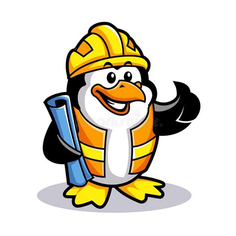 Logo Do Mascote Pinguin Do Construtor De Desenhos Animados Ilustra O