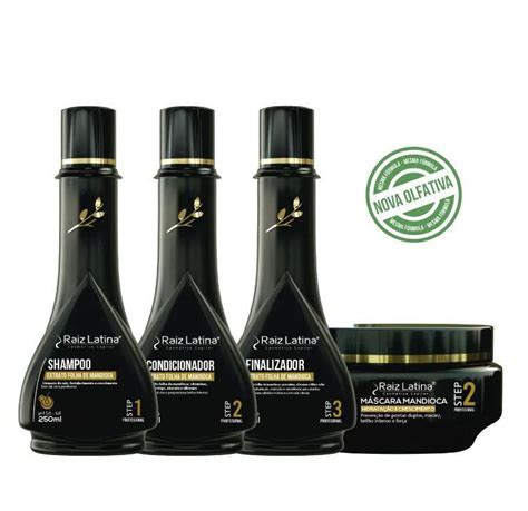 Kit Profissional Mandioca Raiz Latina 250ml Original Kit De Tratamento Para Cabelos Magazine