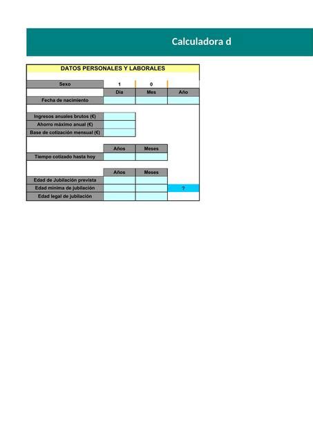 Calcular La Jubilaci N En Excel Harrison Manuel Pulido Cabrera Udocz