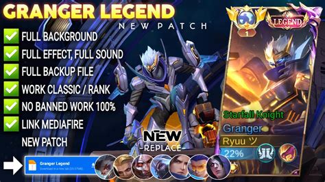 Script Skin Granger Legend Starfall Knight No Password Full Effect