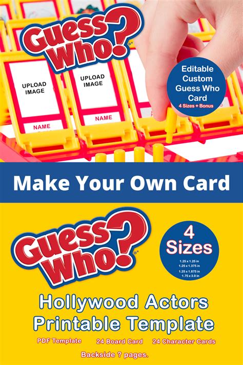 Guess Who Template Editable Printable Custom Guess Who Game Template ...