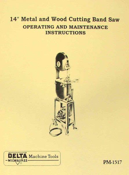 Rockwell Cresent Heavy Duty 20 Band Saw Operators And Parts Manual