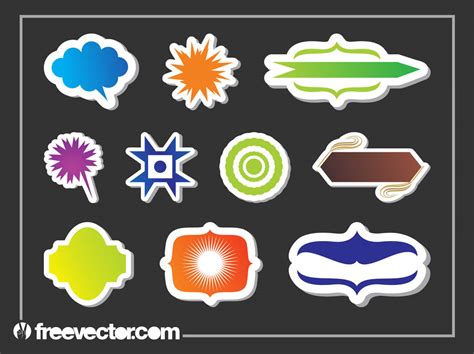 Sticker Graphics Shapes Set Vector Art And Graphics