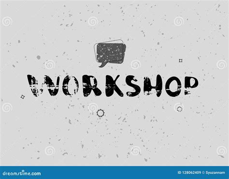 Workshop Template With Handwritten Lettering Vector Illustration