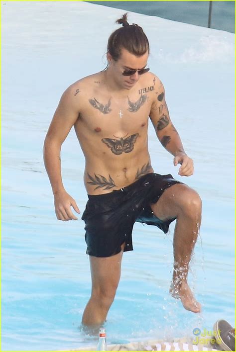 Harry Styles Shirtless Pool Party Harry Styles Shirtless Just The