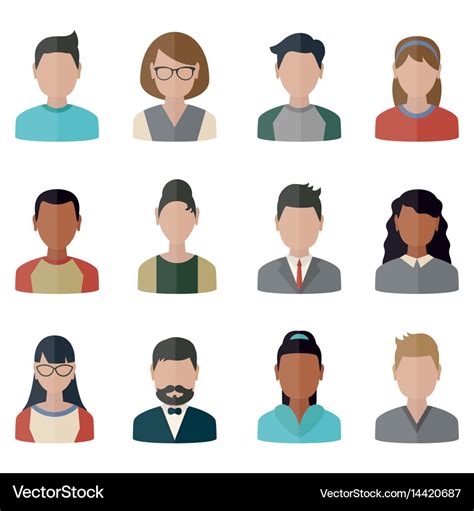 People icons set Royalty Free Vector Image - VectorStock