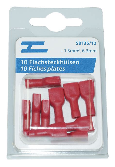 Flachsteckhülsen vollisoliert 6 3mm rot Hoelzle