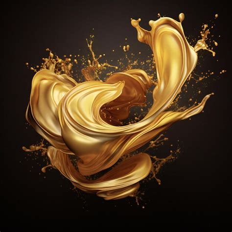 Premium Photo Realistic Gold Color Splash