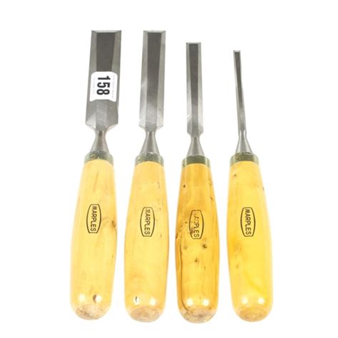 A Set Of Four Recent Bevel Edge Chisels By Marples 6mm To 25mm F